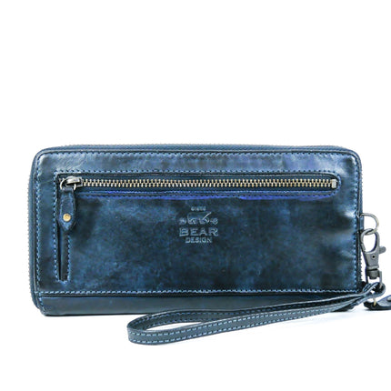 Bear Design Rits Portemonnee Cow Lovato Blauw