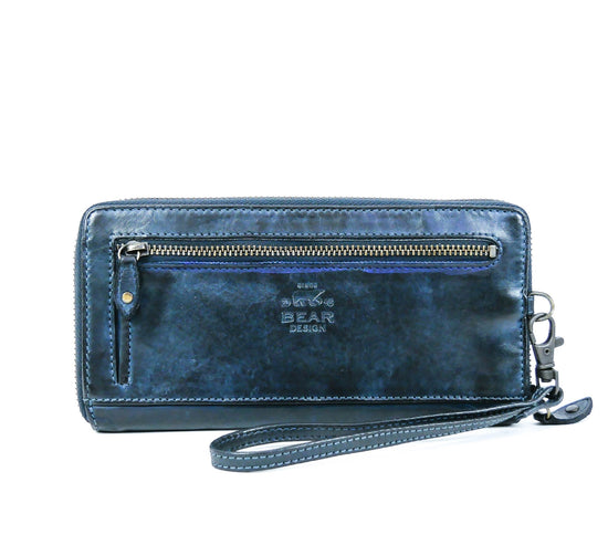 Bear Design Rits Portemonnee Cow Lovato Blauw