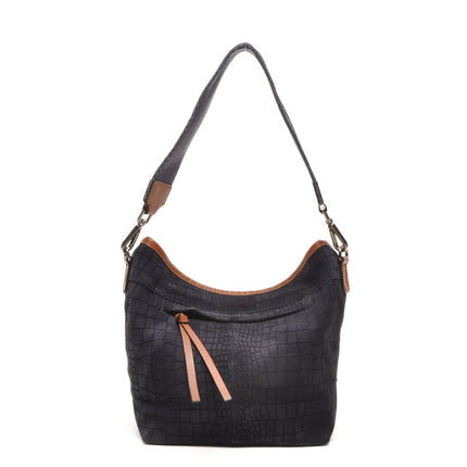Berba Hobo Schoudertas Croco Suède