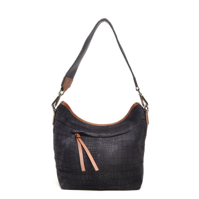 Berba Hobo Schoudertas Croco Suède