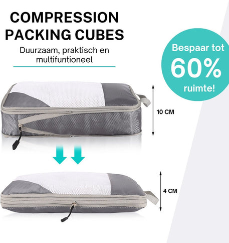 ByMetz Compressie Packing Cubes - 3Pcs - Compress Technology®
