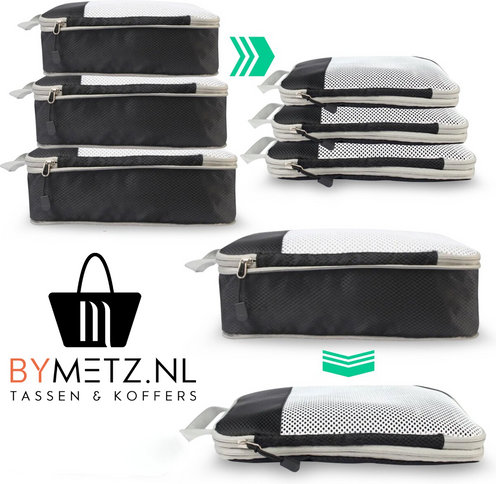 ByMetz Compressie Packing Cubes - 3Pcs - Compress Technology®