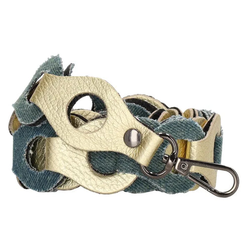 Charm London Leren Schouderband Jeansblauw
