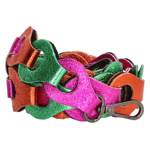 Charm London Leren Schouderband Multi Fuchsia