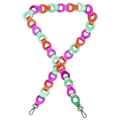 Charm London Leren Schouderband Multi Fuchsia