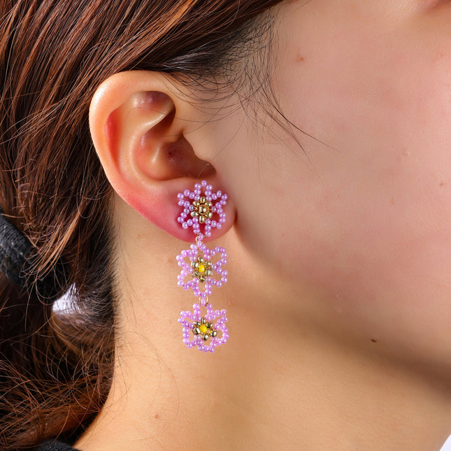Day & Eve by Go Dutch Label 3 Flowers Earrings