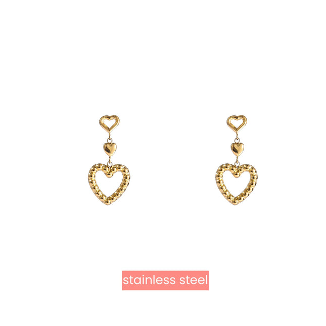 Day & Eve by Go Dutch Label 3 Hearts Earrings