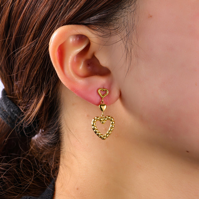 Day & Eve by Go Dutch Label 3 Hearts Earrings
