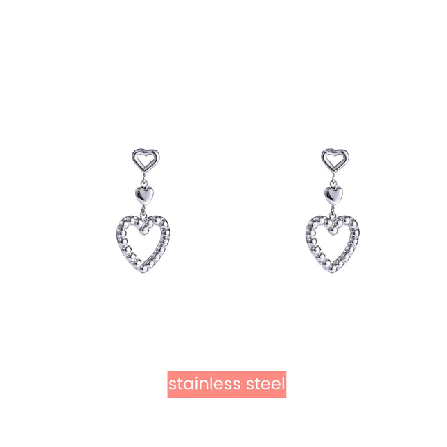 Day & Eve by Go Dutch Label 3 Hearts Earrings