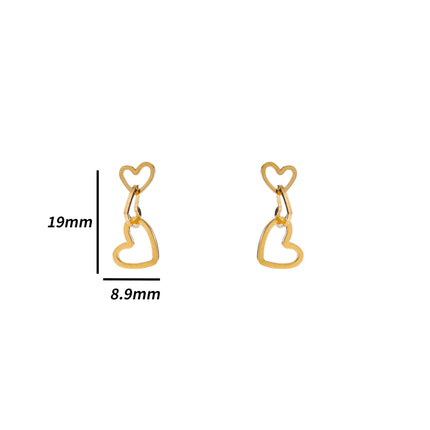 Day & Eve by Go Dutch Label 3 Hearts Earrings
