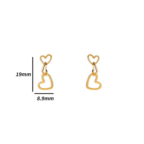 Day & Eve by Go Dutch Label 3 Hearts Earrings