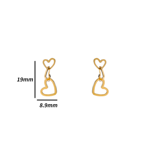 Day & Eve by Go Dutch Label 3 Hearts Earrings
