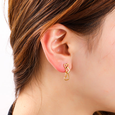 Day & Eve by Go Dutch Label 3 Hearts Earrings