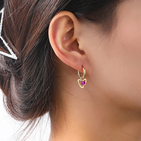 Day & Eve by Go Dutch Label Beaded Heart Hoops