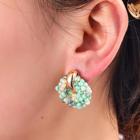 Day & Eve by Go Dutch Label Beaded Studs Black & Mint Mix