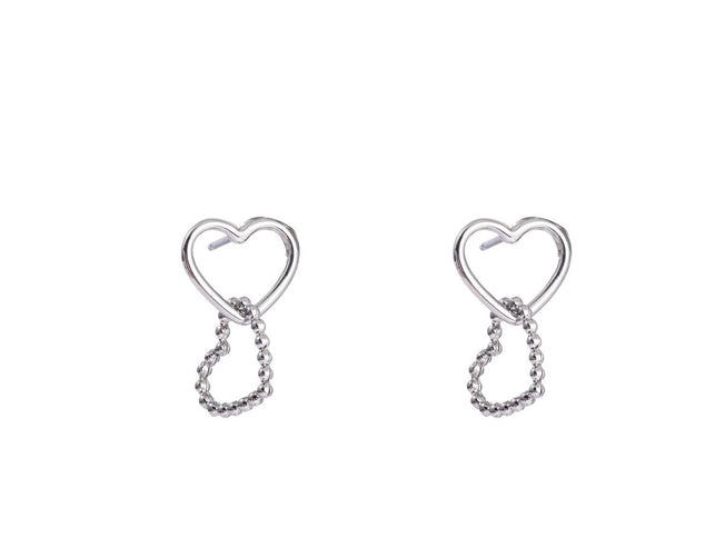 Day & Eve by Go Dutch Label Big Double Dot Hearts Earrings