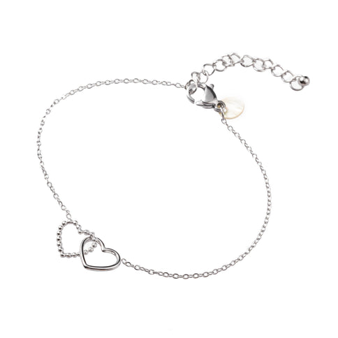 Day & Eve by Go Dutch Label Double Heart Bracelet Zilver
