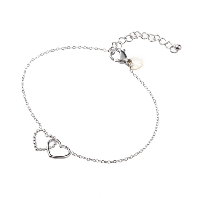Day & Eve by Go Dutch Label Double Heart Bracelet Zilver