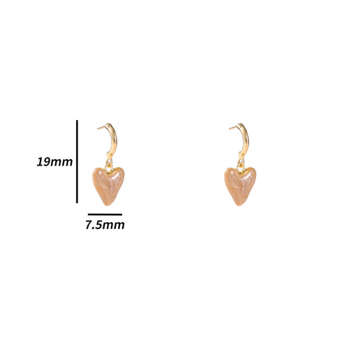 Day & Eve by Go Dutch Label Heart Dangle Hoops