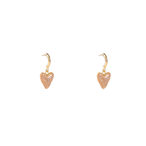 Day & Eve by Go Dutch Label Heart Dangle Hoops