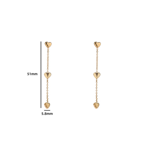 Day & Eve by Go Dutch Label Hearts on the Chain Earrings