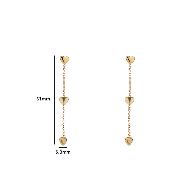 Day & Eve by Go Dutch Label Hearts on the Chain Earrings