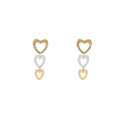 Day & Eve by Go Dutch Label Open Heart Dangles - 2 Tone