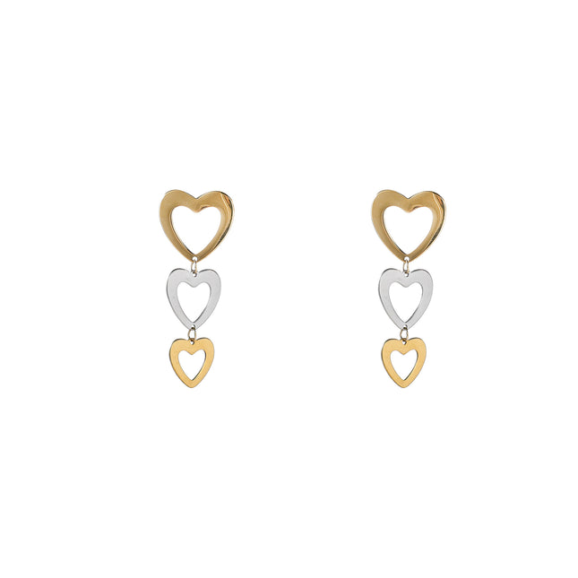 Day & Eve by Go Dutch Label Open Heart Dangles - 2 Tone