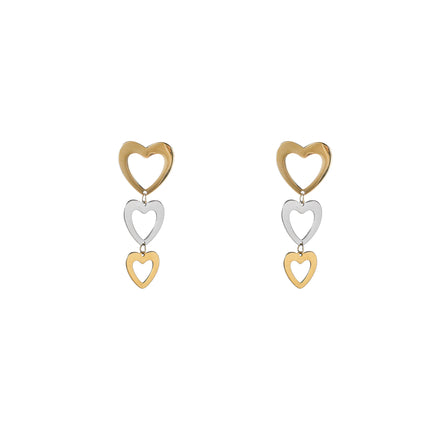 Day & Eve by Go Dutch Label Open Heart Dangles - 2 Tone