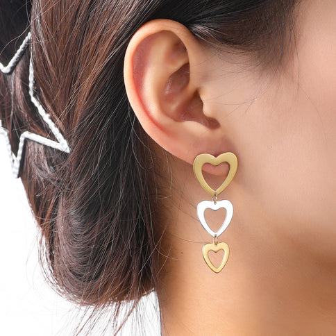 Day & Eve by Go Dutch Label Open Heart Dangles - 2 Tone