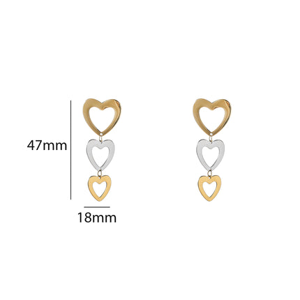Day & Eve by Go Dutch Label Open Heart Dangles - 2 Tone