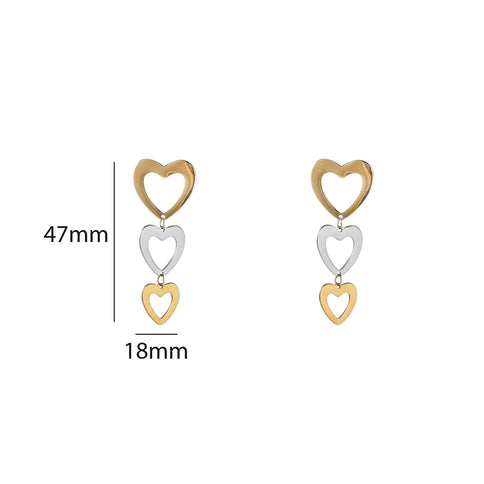 Day & Eve by Go Dutch Label Open Heart Dangles - 2 Tone