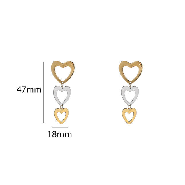 Day & Eve by Go Dutch Label Open Heart Dangles - 2 Tone