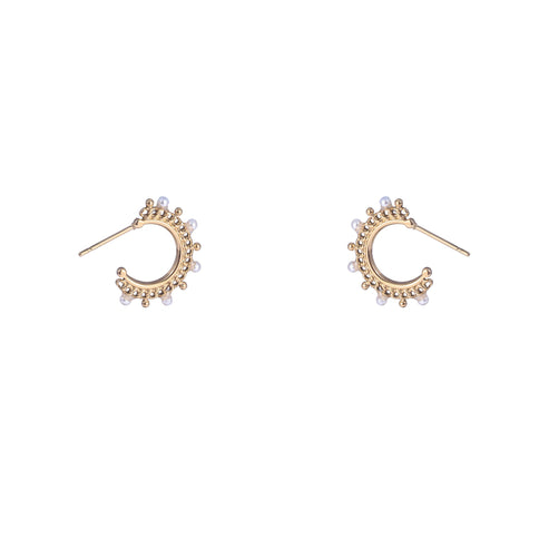 Day & Eve by Go Dutch Label Pearl Dotted Hoop