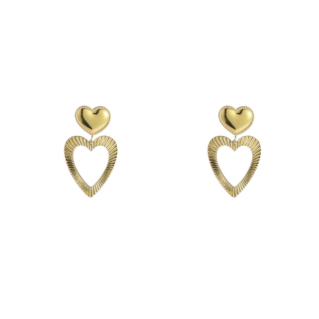 Day & Eve by Go Dutch Label Sparkling Hearts Earrings