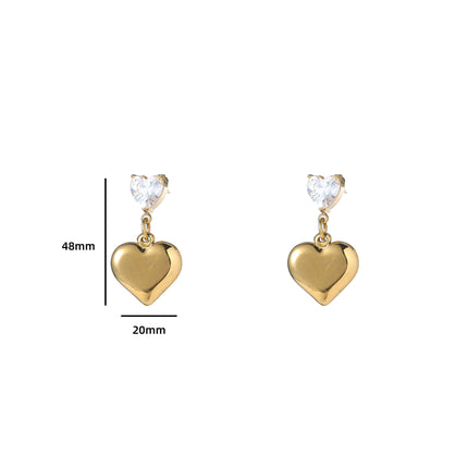 Day & Eve by Go Dutch Label Stone + Heart Earrings