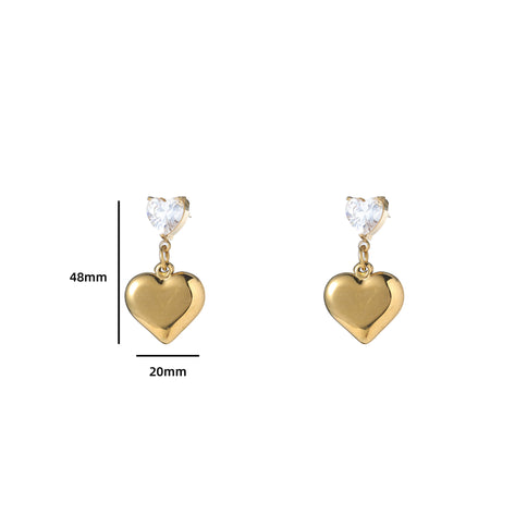 Day & Eve by Go Dutch Label Stone + Heart Earrings