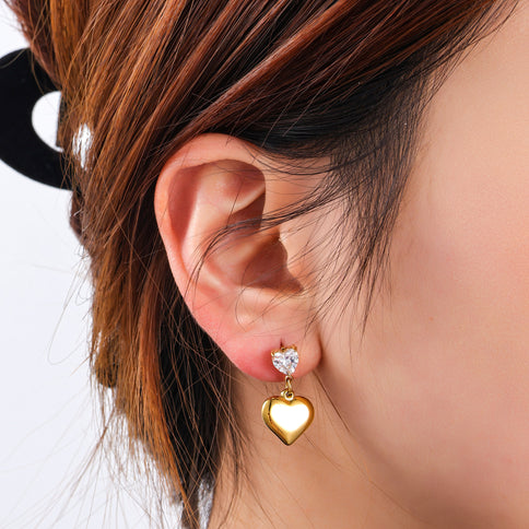 Day & Eve by Go Dutch Label Stone + Heart Earrings