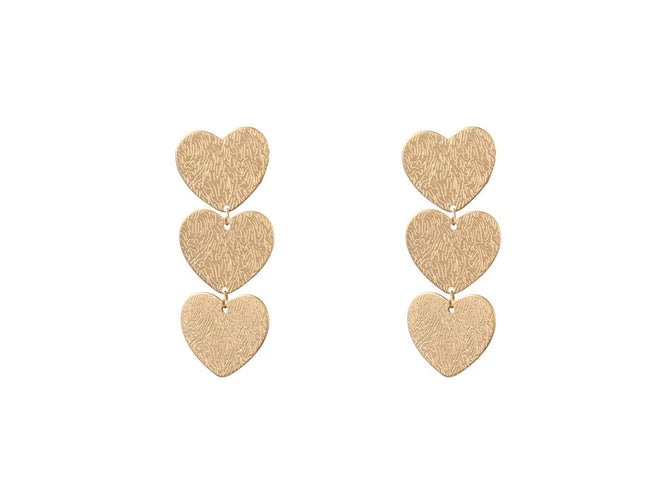 Day & Eve by Go Dutch Label Triple Hearts Earrings