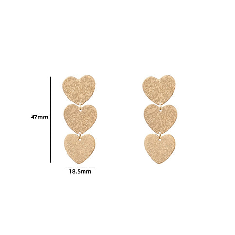 Day & Eve by Go Dutch Label Triple Hearts Earrings