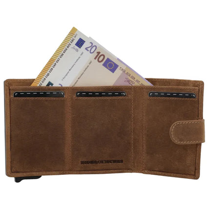 Hide & Stitches Idaho Leren Safety Wallet Pasjeshouder