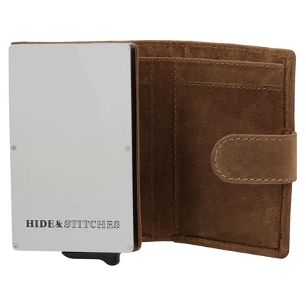 Hide & Stitches Idaho Leren Safety Wallet Pasjeshouder