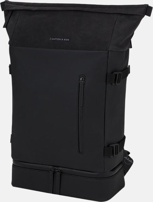 Kapten & Son Rugzak Helsinki Before  All Black 19 Inch