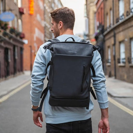 Kapten & Son Rugzak Helsinki Before  All Black 19 Inch