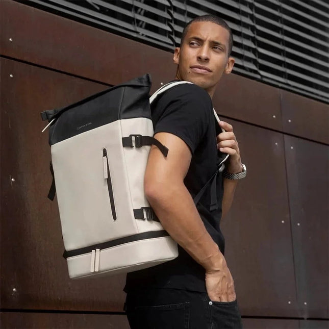 Kapten & Son Rugzak Helsinki Before Cream Black 19 Inch