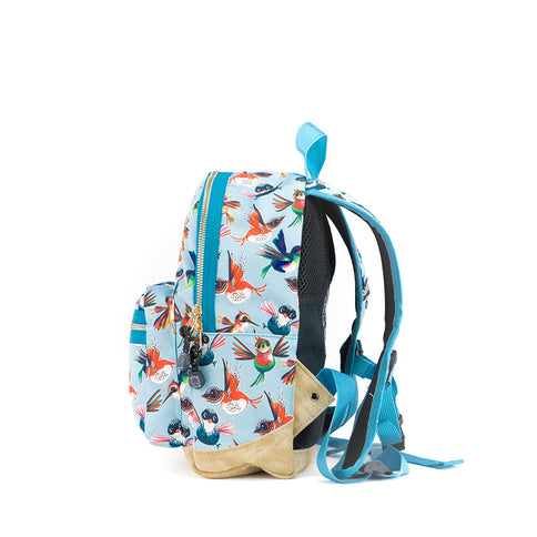 Pick & Pack Rugzak Birds Dusty Blue Pick & Pack Small Kinder Rugzak