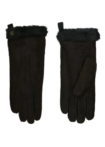 Van Buren Lamsvacht Dames Handschoenen Bruin