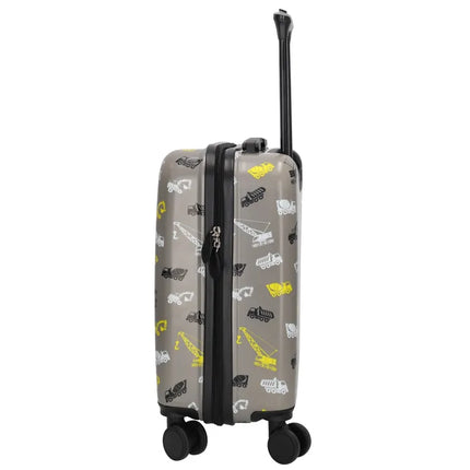 Zebra Avonturier Kinder Koffer Construction Grijs