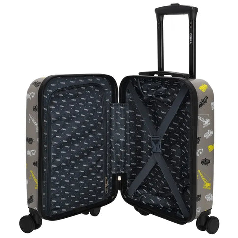Zebra Avonturier Kinder Koffer Construction Grijs