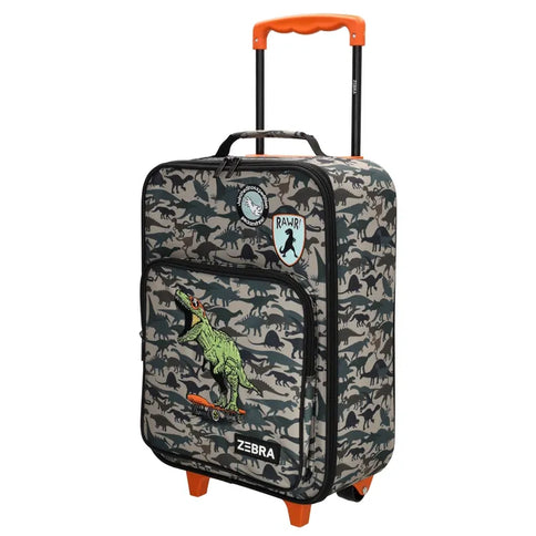 Zebra Avonturier Kinder Koffer Dino Green